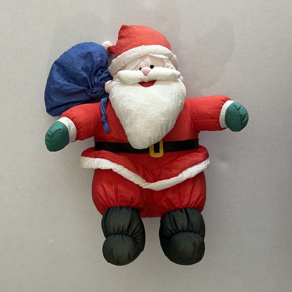 VTG 1989 TREASURED FRIENDS SANTA NYLON STUFFED ANIMAL PLUSH